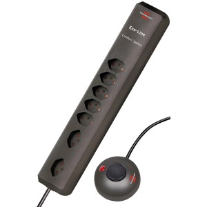 Multiprise Brennenstuhl Eco-Line Comfort, 7 prises, anthracite avec interrupteur au pied.