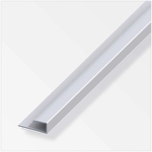Selbstklebendes Einfassprofil aus Aluminium in Silber, 200cm Länge. Ideal für Laminat- und Parkettabschlüsse.