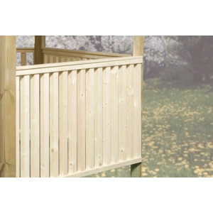 Weka balaustra in legno per gazebo esagonale, finitura naturale.