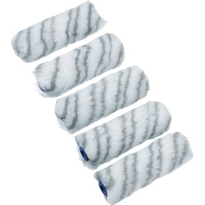 Lot de 5 rouleaux à peinture LUX, 10 cm, fibres courtes en polyester, pour peinture émulsion.
