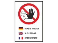 Aufkleber 'Betreten Verboten' PVC-Folie 20 cm x 14 cm