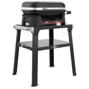 Weber Lumin barbecue elettrico con supporto, nero. Grill compatto per balcone e giardino.