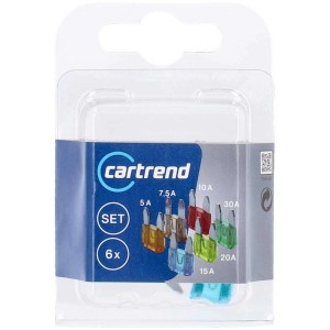 Cartrend Set fusibili mini, 6 pezzi, vari colori e amperaggi.