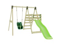 OutdoorToys Schaukel Hortensie mit Rutsche und Babyschaukel Grün