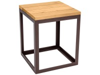 Nouvel Outdoor-Hocker Timber Metall Holz Braun (HxBxT) 46 x 38 x 38 cm