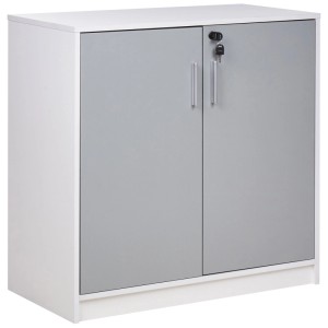 Beliani Armoire de bureau Zehna gris clair/blanc 80 x 80 x 40 cm