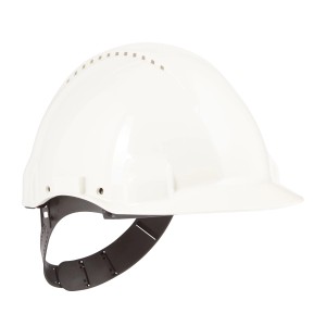 Casco di protezione bianco 3M™ G3000CUVWPRO1 con ventilazione e sensore UV per una protezione ottimale della testa.
