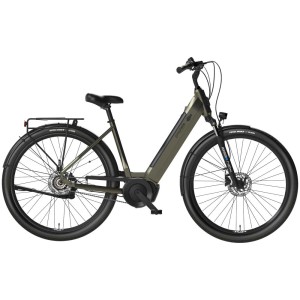 Prophete E-Bike City Geniesser 3.4, 28 Zoll, Grün-Metallic matt. City E-Bike mit Gepäckträger und tiefem Einstieg.