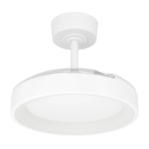 Ventilatore da soffitto LED Eglo Torreya bianco, Ø 77 cm. Luce integrata, pale retrattili, design moderno come lampada.