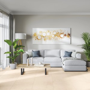 Grès cérame posé, carrelage émaillé, mat, 60x60 cm, aspect pierre claire dans le salon.