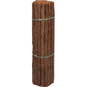 Stuoia in legno di corteccia arrotolata (90x300cm) come schermo naturale per giardino e balcone.