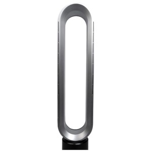Eleganter Kibernetik Bladeless Standventilator BSV97 in Silber-Schwarz, schlankes, modernes Design für Ventilatoren.