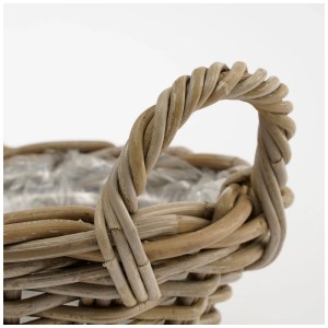 Dettaglio: Cesto rotondo grigio Mica Decorations Marcia (Ø 43 cm) in rattan.