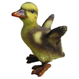 Detailreiche Dekofigur: Entenküken aus Polyresin, 12 cm hoch für die Gartendekoration.