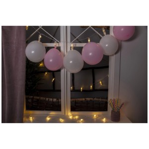 Guirlande lumineuse LED Clippy avec ballons sur fenêtre, lumière blanc chaud, déco intérieure.