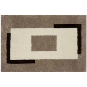 Tappeto bagno Spirella Anela marrone, 60x90 cm, con motivo geometrico.