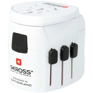 Skross Reiseadapter Pro Light USB World mit 4 USB-A Anschlüssen, weiss.