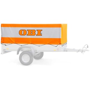 Set telone alto Stema arancione con logo OBI per rimorchio AN 750. Accessorio per rimorchi auto.