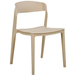 Chaise de salle à manger beige Somers en lot de 2 de Beliani, en polypropylène, sans accoudoirs.