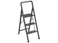 MSV Klapptritt 3-stufig Stahl Schwarz (HxBxT) 108 x 42,5 x 62 cm