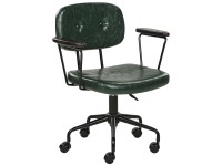 Beliani Bürostuhl Algerita Kunstleder Grün mit Armlehnen Beliani Bürostuhl Algerita Kunstleder Grün mit Armlehnen