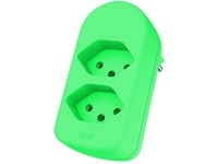 Max Hauri Abzweigstecker drehbar Fluo-Grün 2 x T13