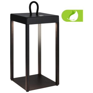 Lanterne LED à batterie Briloner noire, dimmable, IP44, 5W, lampe de table design.