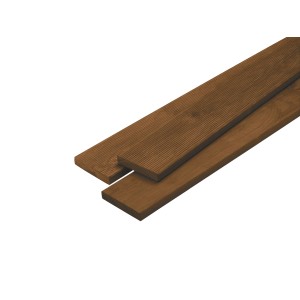 Lames de terrasse en pin couleur teck, 21x120 mm, longueur 2 m.
