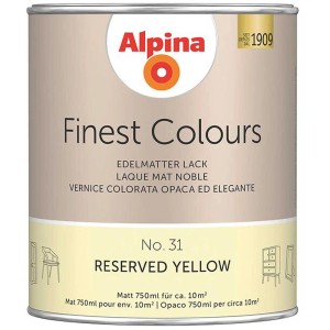 Alpina Finest Colours Buntlack Reserved Yellow, 750ml Dose, edelmatt.