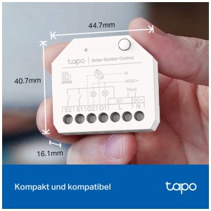 Module de commutation compact Tapo S112 pour domotique, avec dimensions.