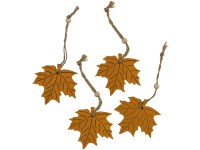 Videx Holz-Anhänger Herbst-Blätter Orange 4 Stk.