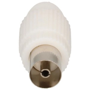 Prise d'antenne Schwaiger, blanche, pour connexion de câble coaxial.