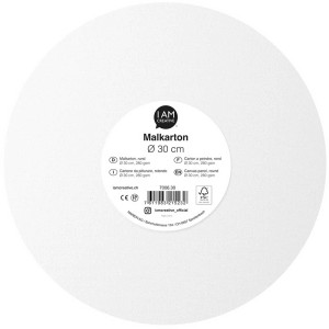 Tela rotonda in pino, Ø 30cm, ideale per colori a olio e acrilici. Cartone per pittura artistica.