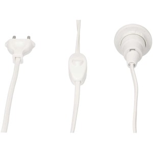 Douille blanche E14 avec interrupteur et prise euro, câble de 1,5 m pour installation de lampe.