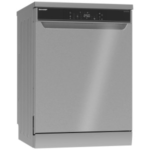 Lave-vaisselle pose libre Sharp QW-NA3YF42AW-CH en inox, largeur 60 cm.