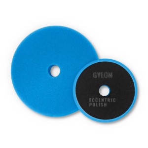 Pad de polissage excentrique Gyeon Q²M, bleu et noir, pour l'entretien auto et la correction de peinture.