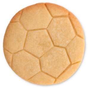 Ausstecher Fussball: Keks in Fussballform, Ø 6cm, aus Edelstahl.