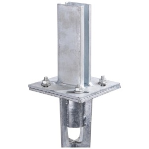 Picchetto a terra zincato a caldo Alberts per pali da recinzione 60x40 mm, lunghezza 910 mm.