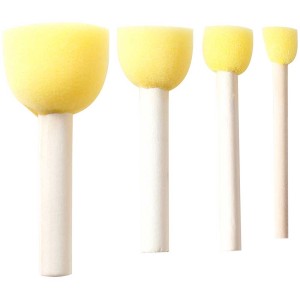 Gelbes Schwammstempel-Set, 4 Größen (15-40mm) für Malen und Basteln.