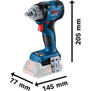 Avvitatore a impulsi a batteria Bosch Professional GDS 18 V-330 HC con dimensioni.