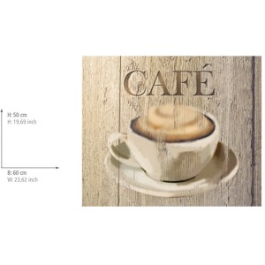 Crédence en verre Wenko Café 60x50cm : Protection murale cuisine avec tasse à café.