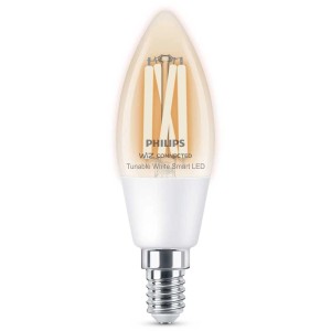 Philips Smart LED Candela Filament E14, chiara e dimmerabile. Lampadina smart con 470 lumen.