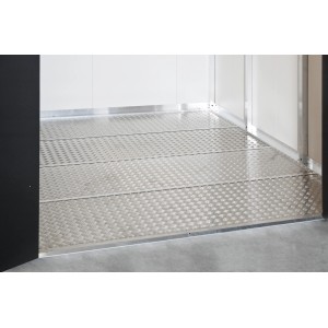 Plaque de sol Biohort pour NG CasaNova 3x2 : Plancher en tôle d'aluminium pour abri de jardin, montage stable.