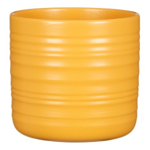 Vaso per fiori Scheurich Cottage color Curcuma, Ø 12cm, design a coste.
