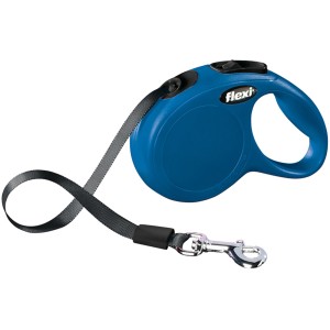 Guinzaglio avvolgibile a nastro Flexi New Classic XS blu, 3 m per cani di piccola taglia.