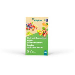Packung Obst- und Beerendünger, 1 kg, für gesundes Wachstum und reiche Ernte.