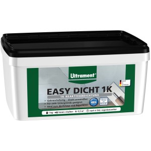 Sigillante reattivo Ultrament Easy Dicht 1K, 1 kg, in secchio bianco con coperchio nero.