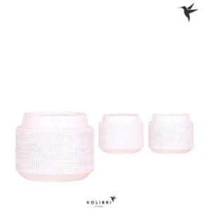 Pots Kolibri Home, Rolling White Mix, motifs variés, Ø 12cm, 1 pièce