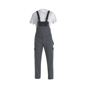 Salopette Classic grigio-nera taglia 54 in materiale resistente con molte tasche.
