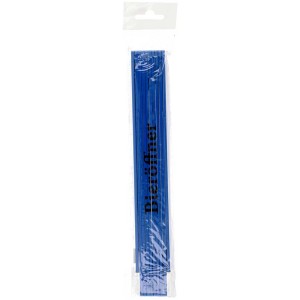 Blauer Gliedermassstab (2 m) mit Aufschrift, verpackt. Messwerkzeug für präzise Messungen.